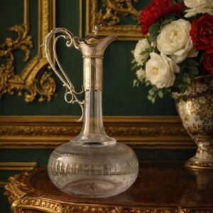 A Very Fine Victorian Silver Mounted Cut Glass Claret Jug