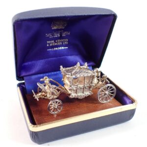 A Cast Sterling Silver Model of the British Royal Coronation Coach