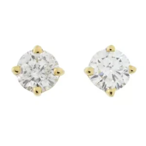 A Pair of Diamond Stud Earrings, set on 18ct Gold Settings